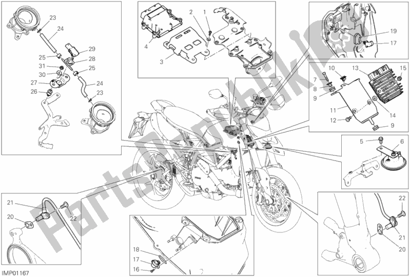 Tutte le parti per il 12c - Dispositivi Elettrici del Ducati Hypermotard 950 Thailand 2020